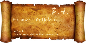 Potoczki Arikán névjegykártya